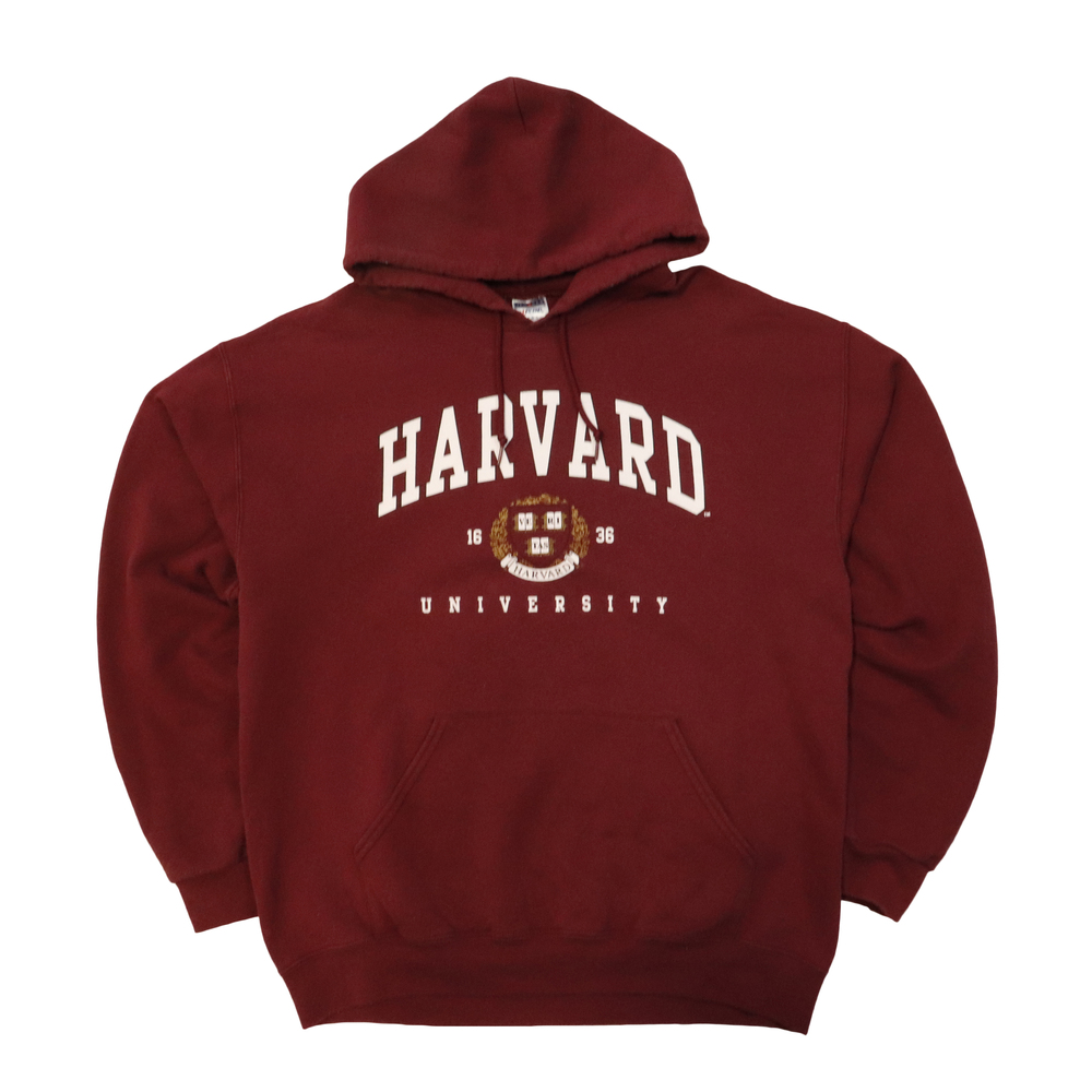 Vintage 90s Jerzees Harvard University Graphic Hoodie Size L